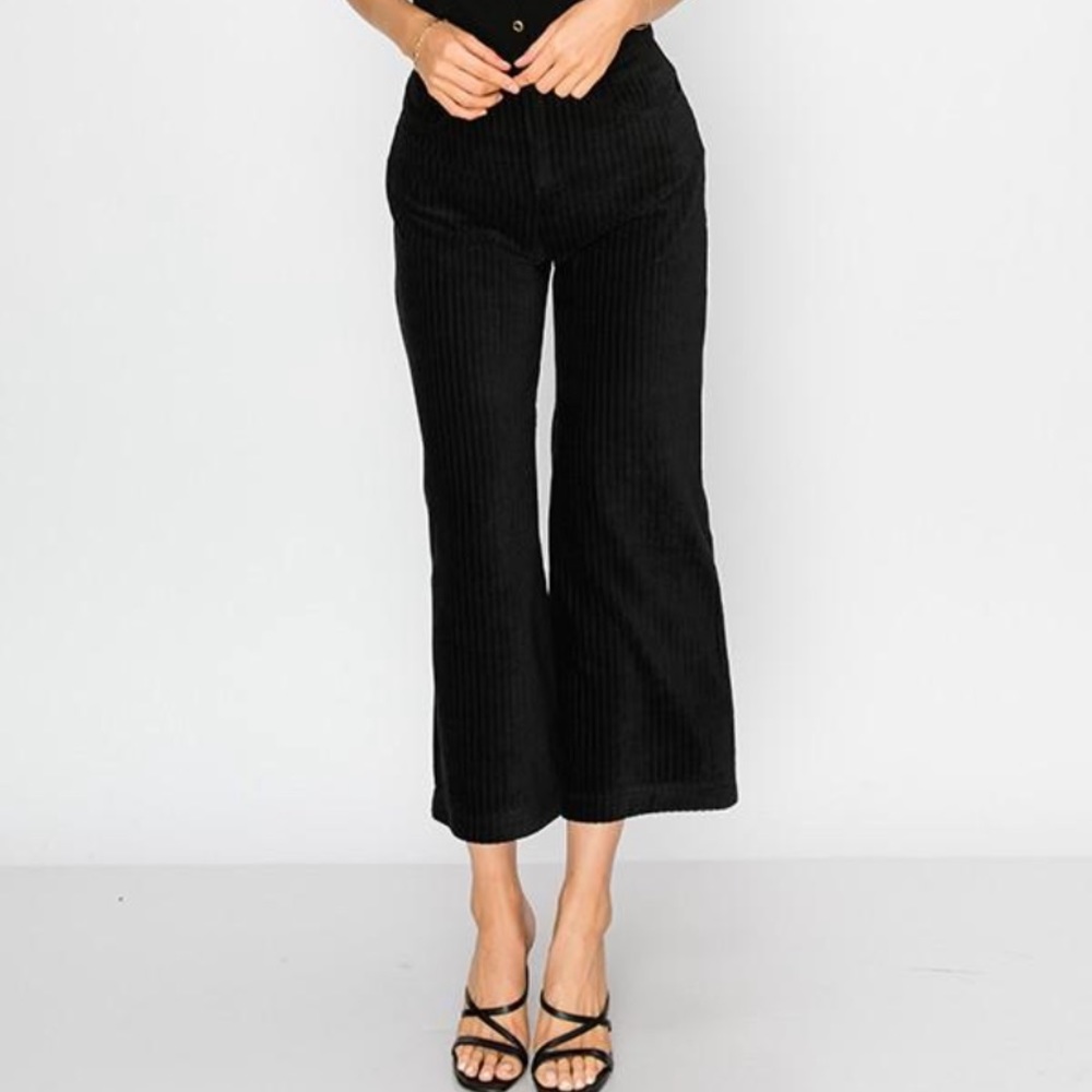 HIGH RISE WIDE LEG CORDUROY PANTS